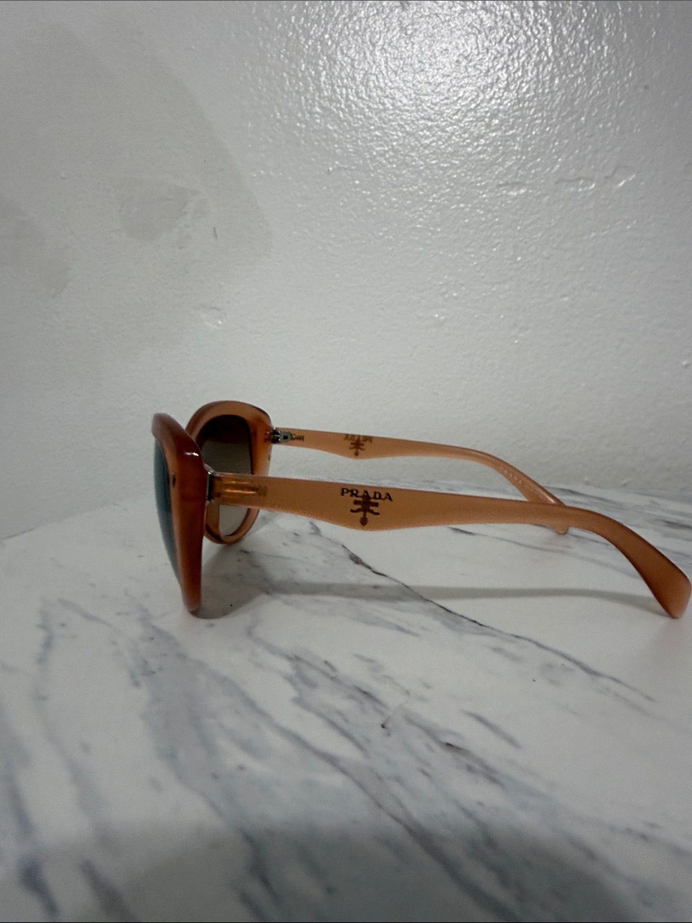 Prada Women's Amber Brown Sunglasses with Logo Temples